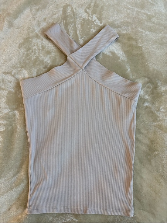 BKE Tops - Red by BKE Criss Cross Halter Ribbed Fabric Taupe Size XS